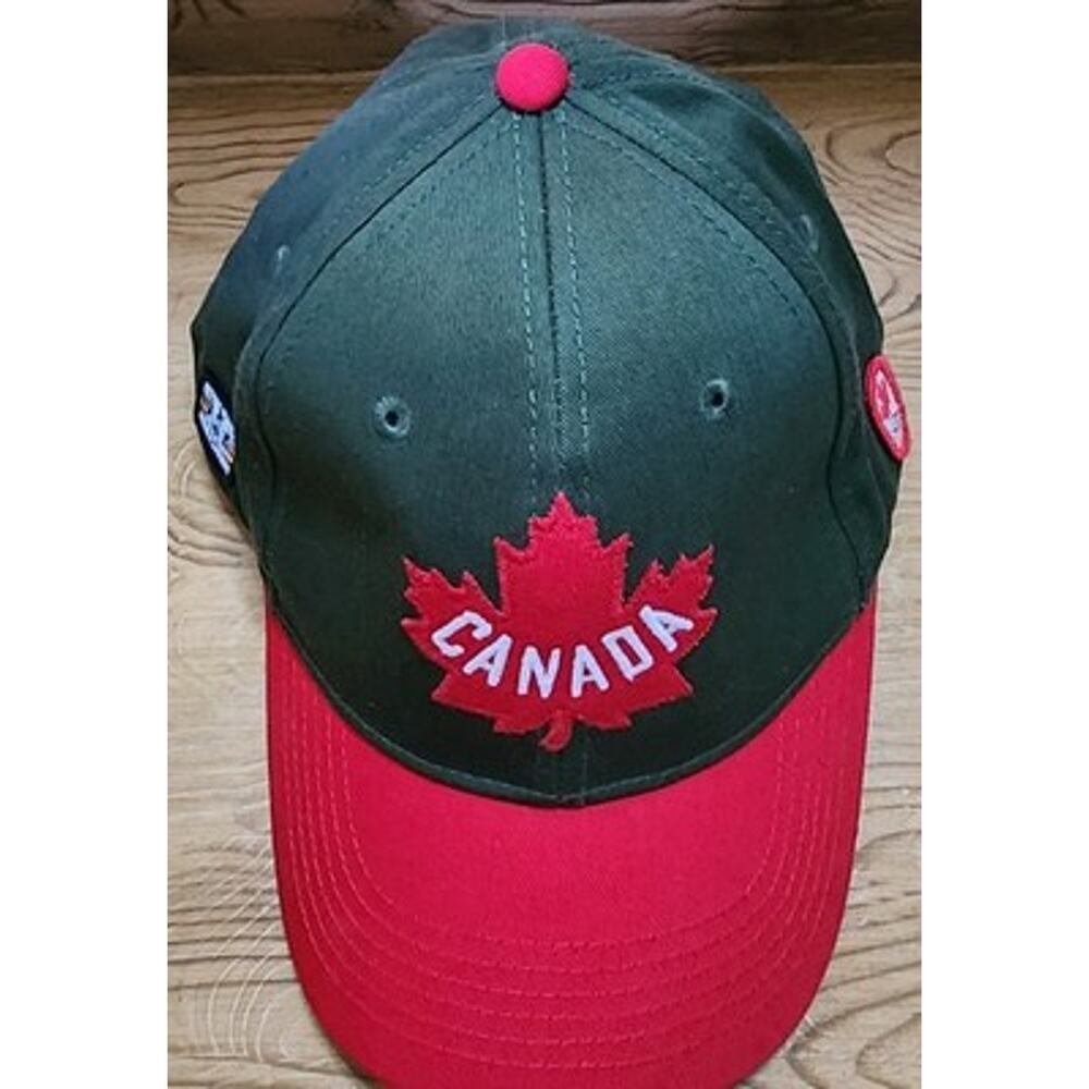 Hudson's Bay Co. Canada Olympic Hat Green Red Maple Leaf Adult Adjustable - Picture 2 of 12